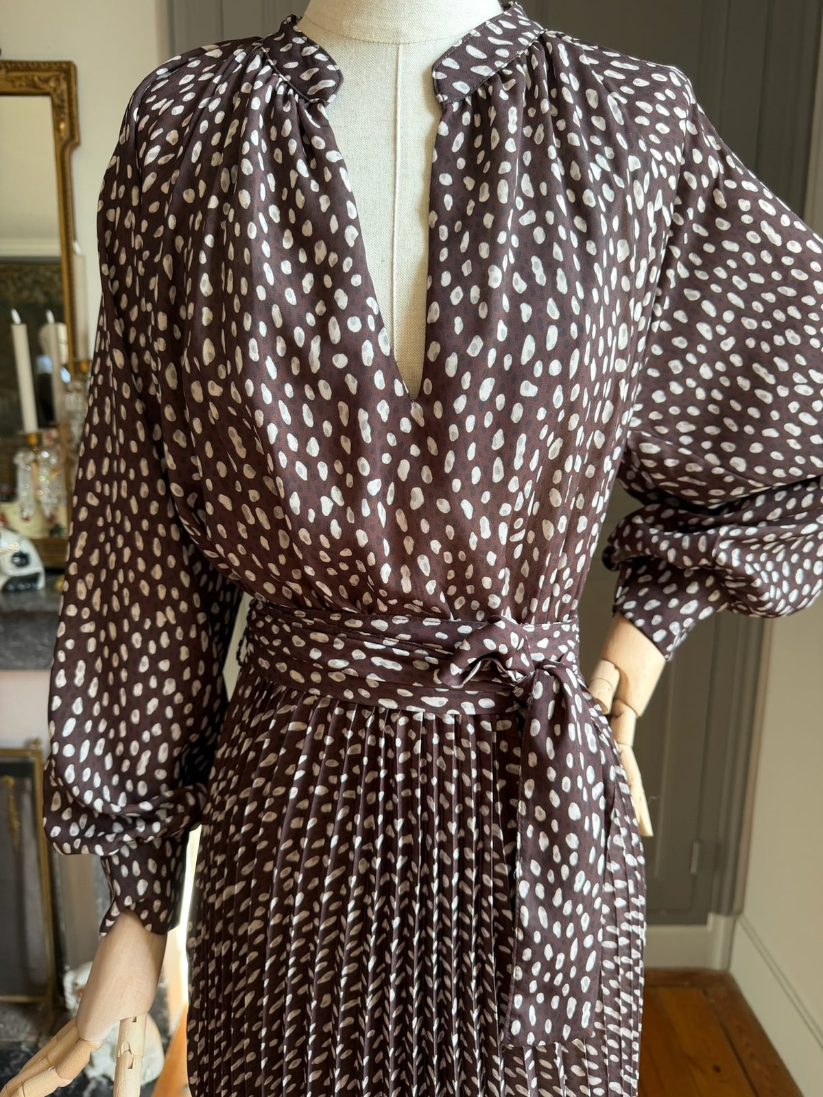 Pleated dark dress