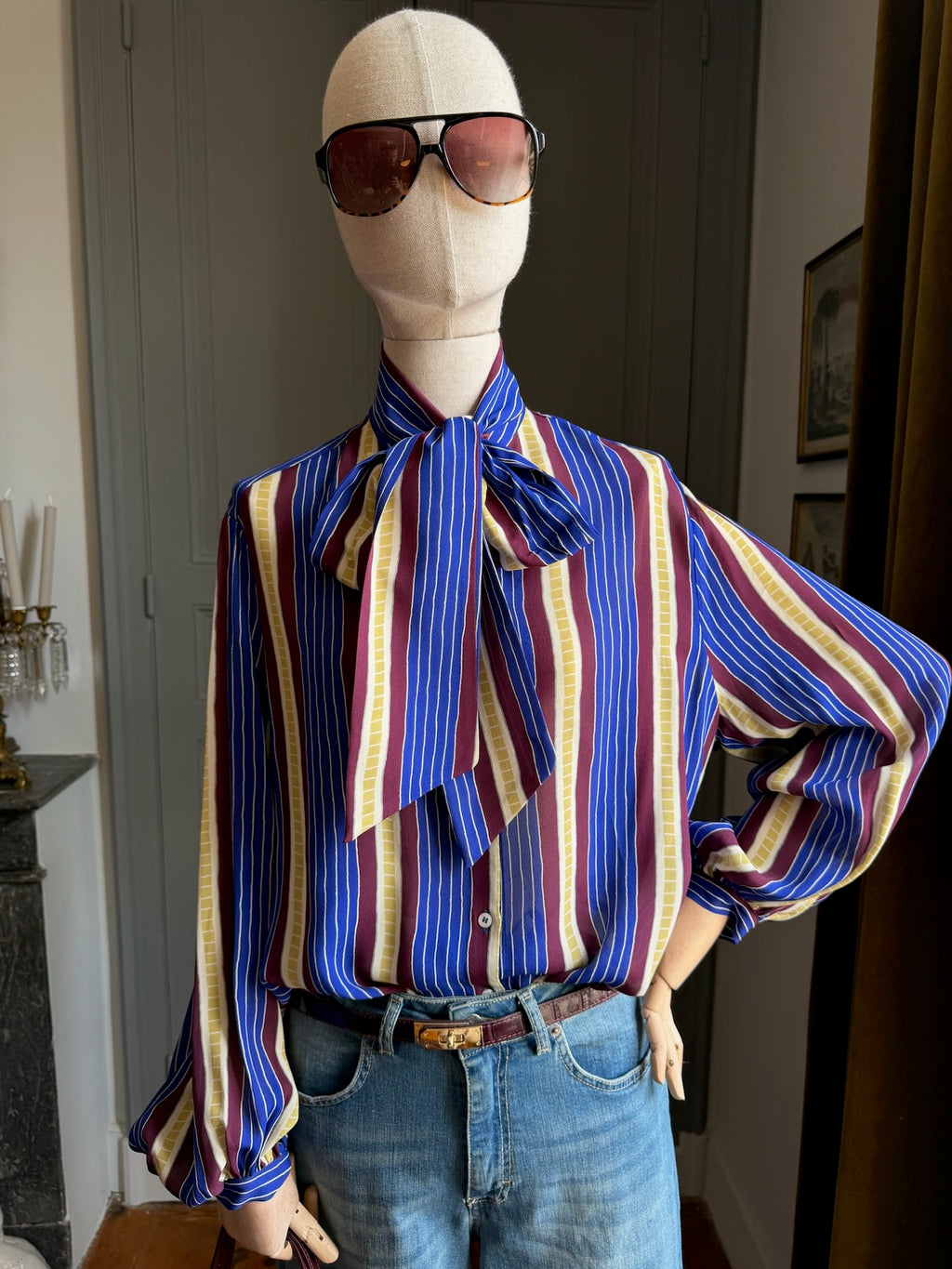 Blusa fiocco righe