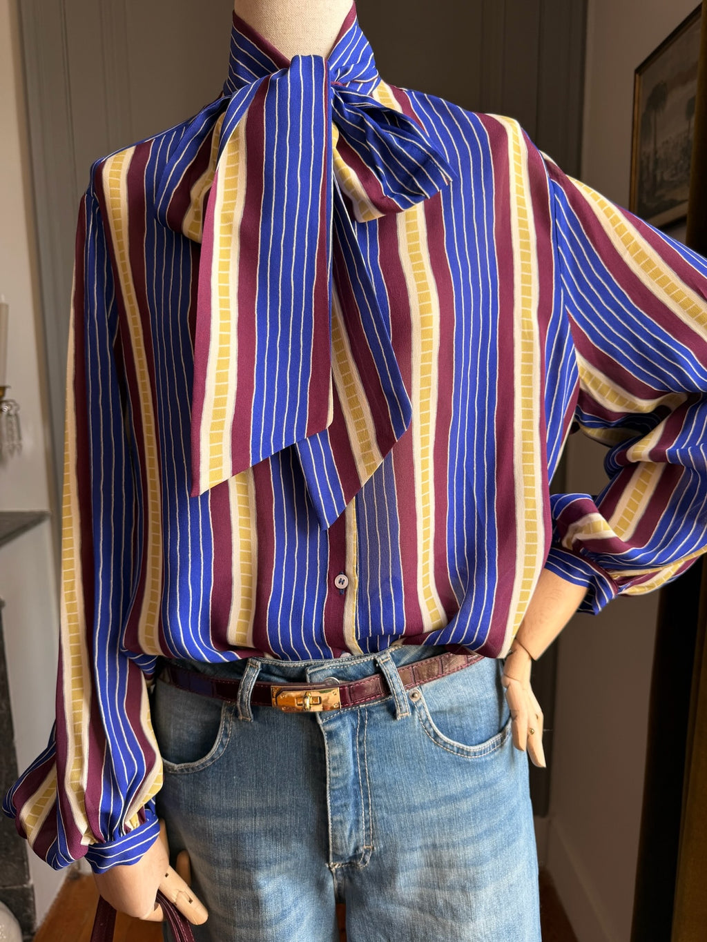 Blusa fiocco righe