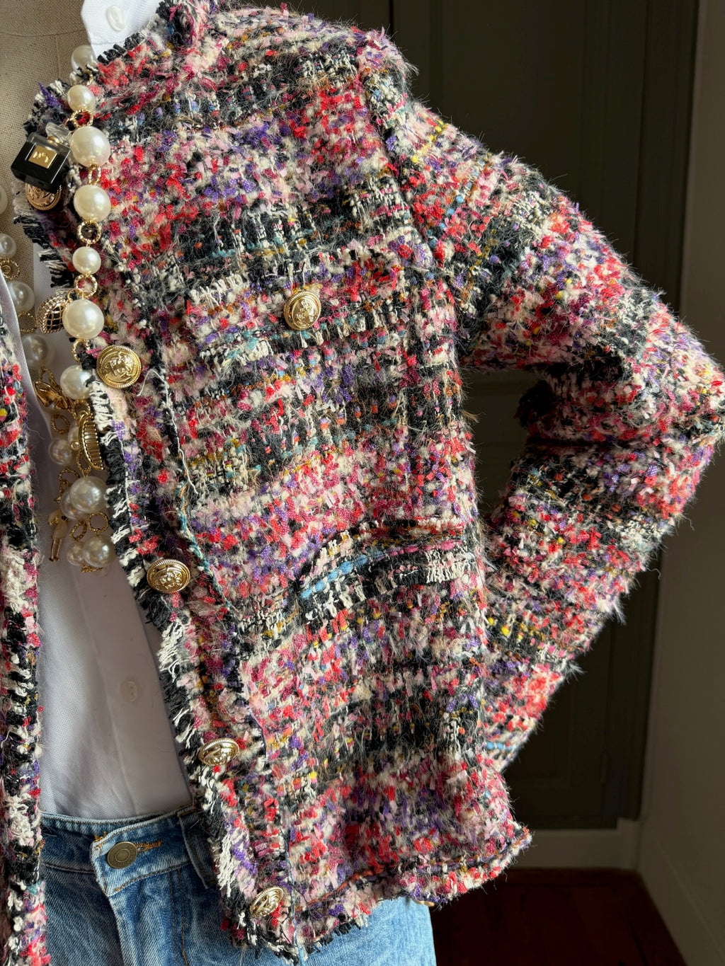 Giacchina bouclé multicolor