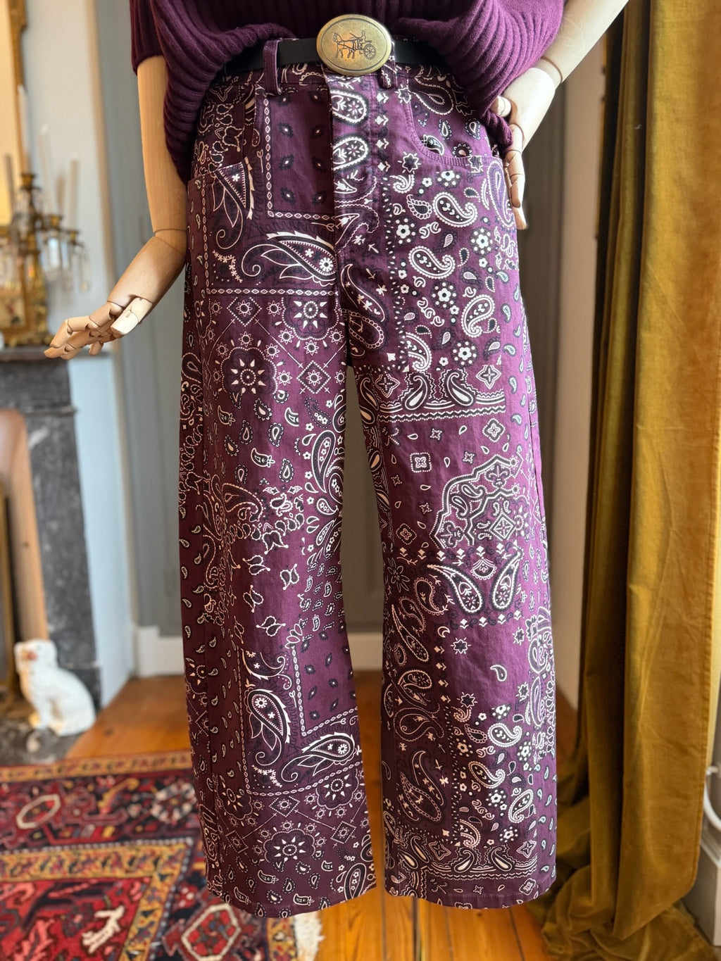Jeans bandana bordeaux