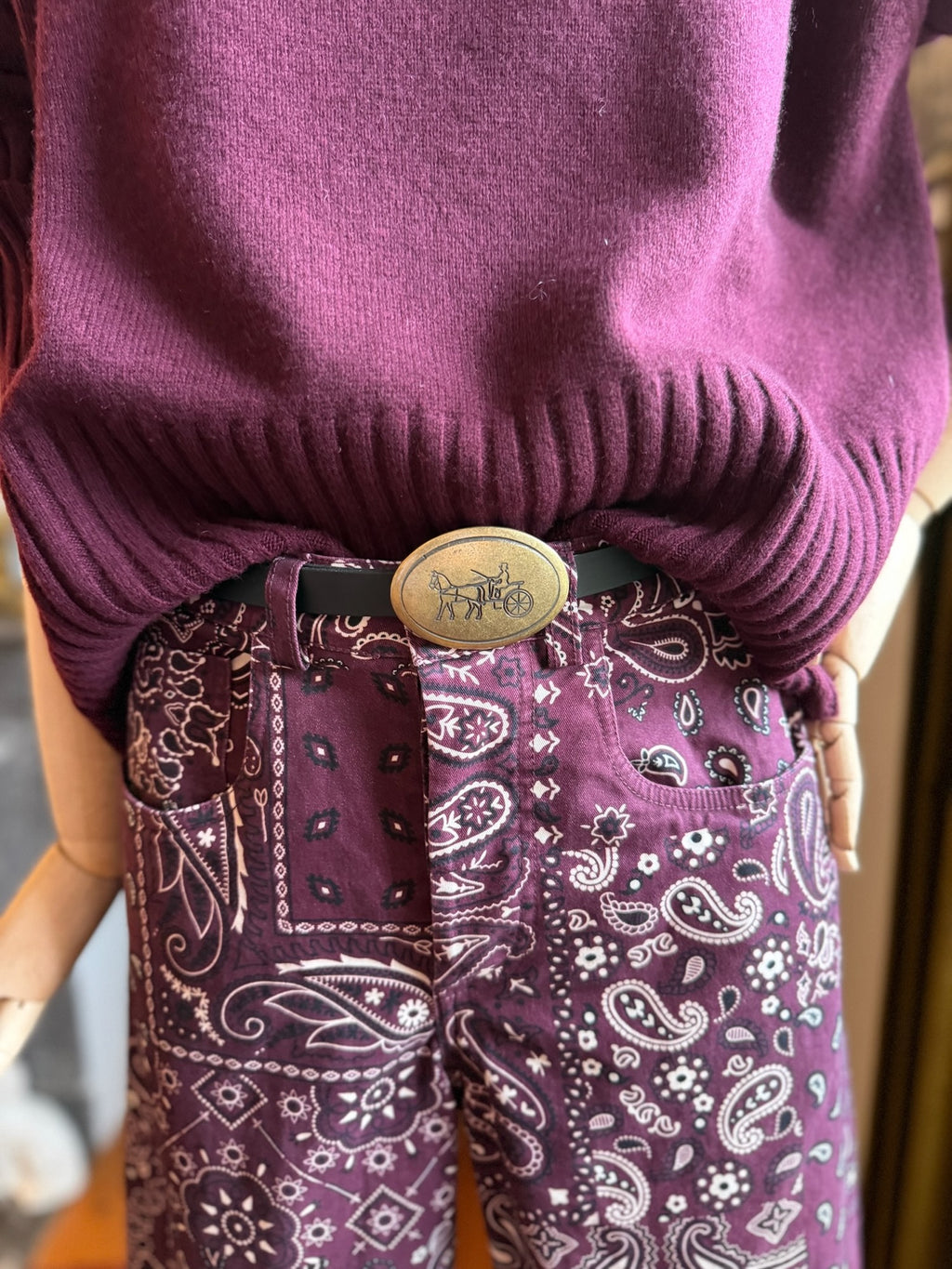 Jeans bandana bordeaux