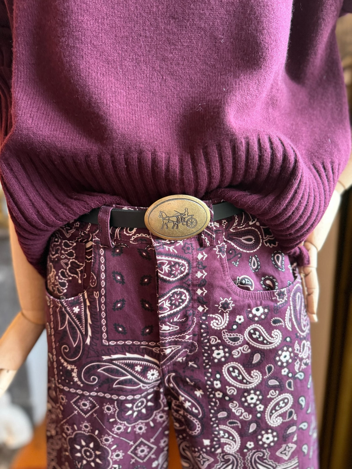 Jeans bandana bordeaux