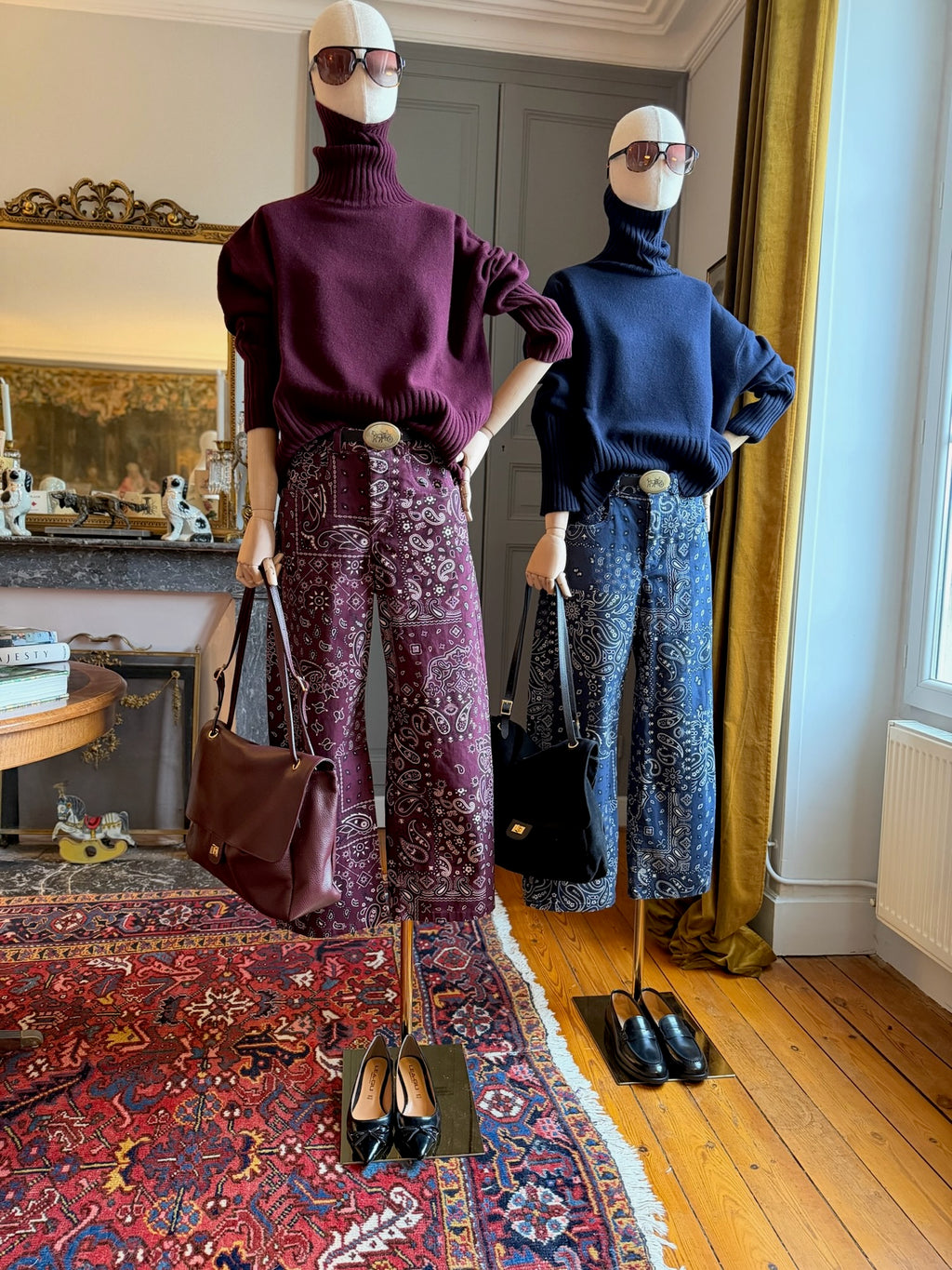 Jeans bandana bordeaux