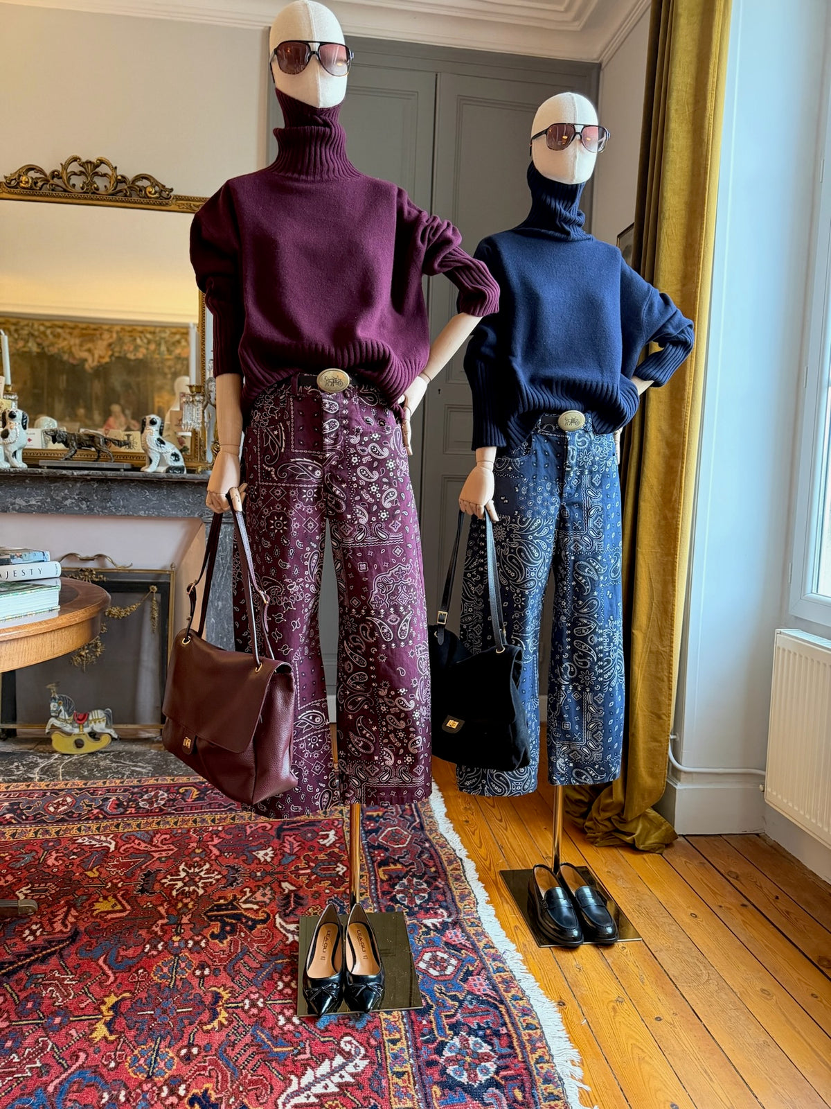 Jeans bandana bordeaux