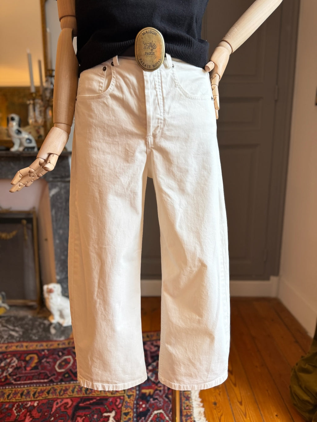 Jeans barrel panna
