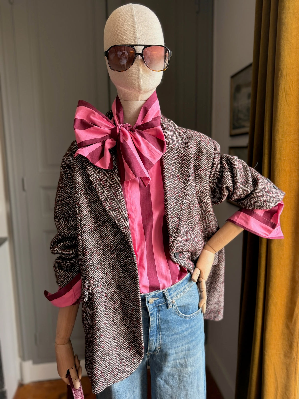 Camicia fiocco righe