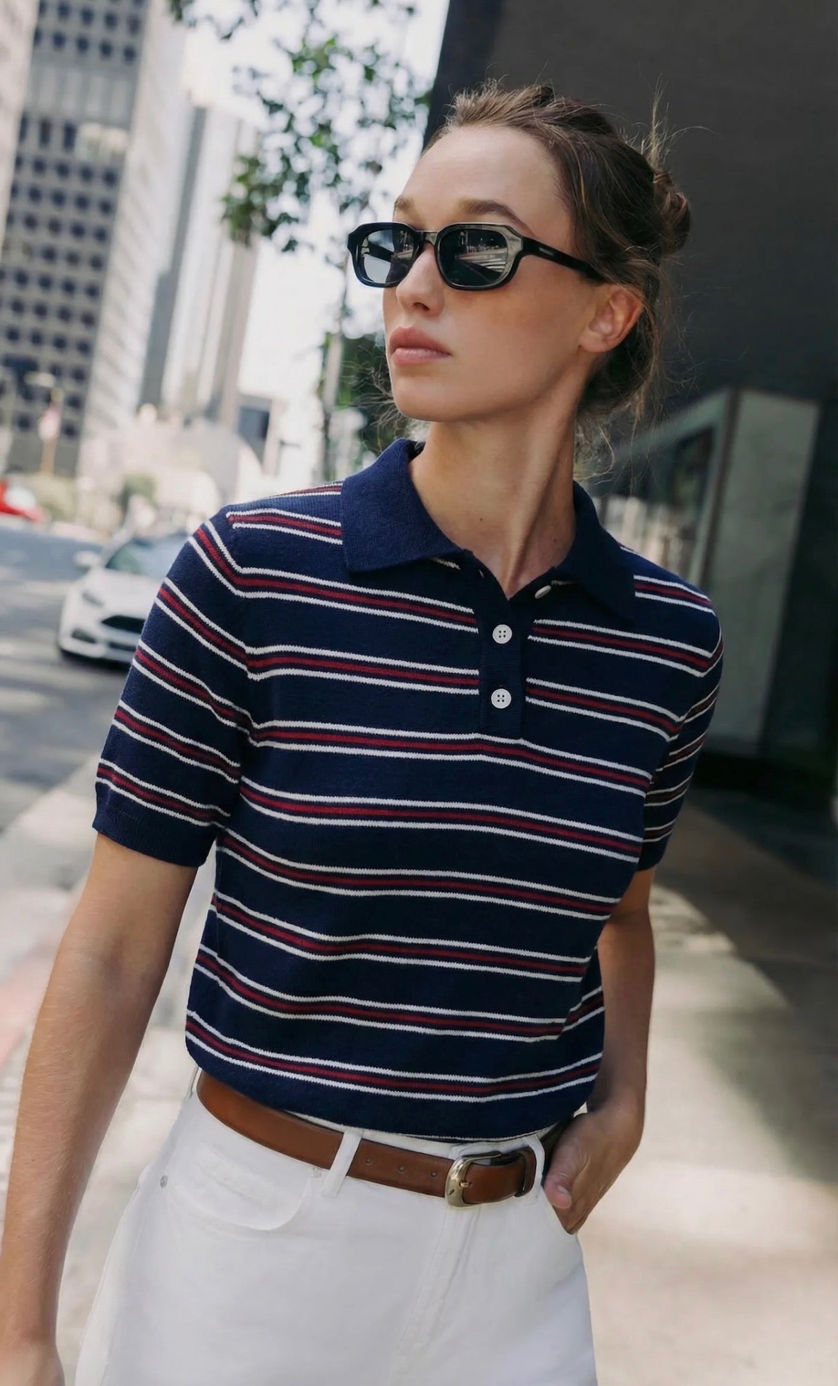 Striped polo shirt