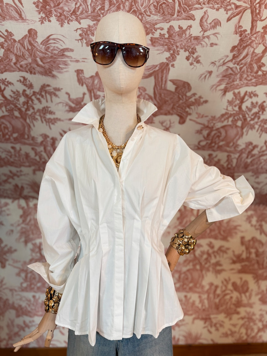 Camicia plisset bianca
