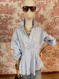 Pleated light blue shirt