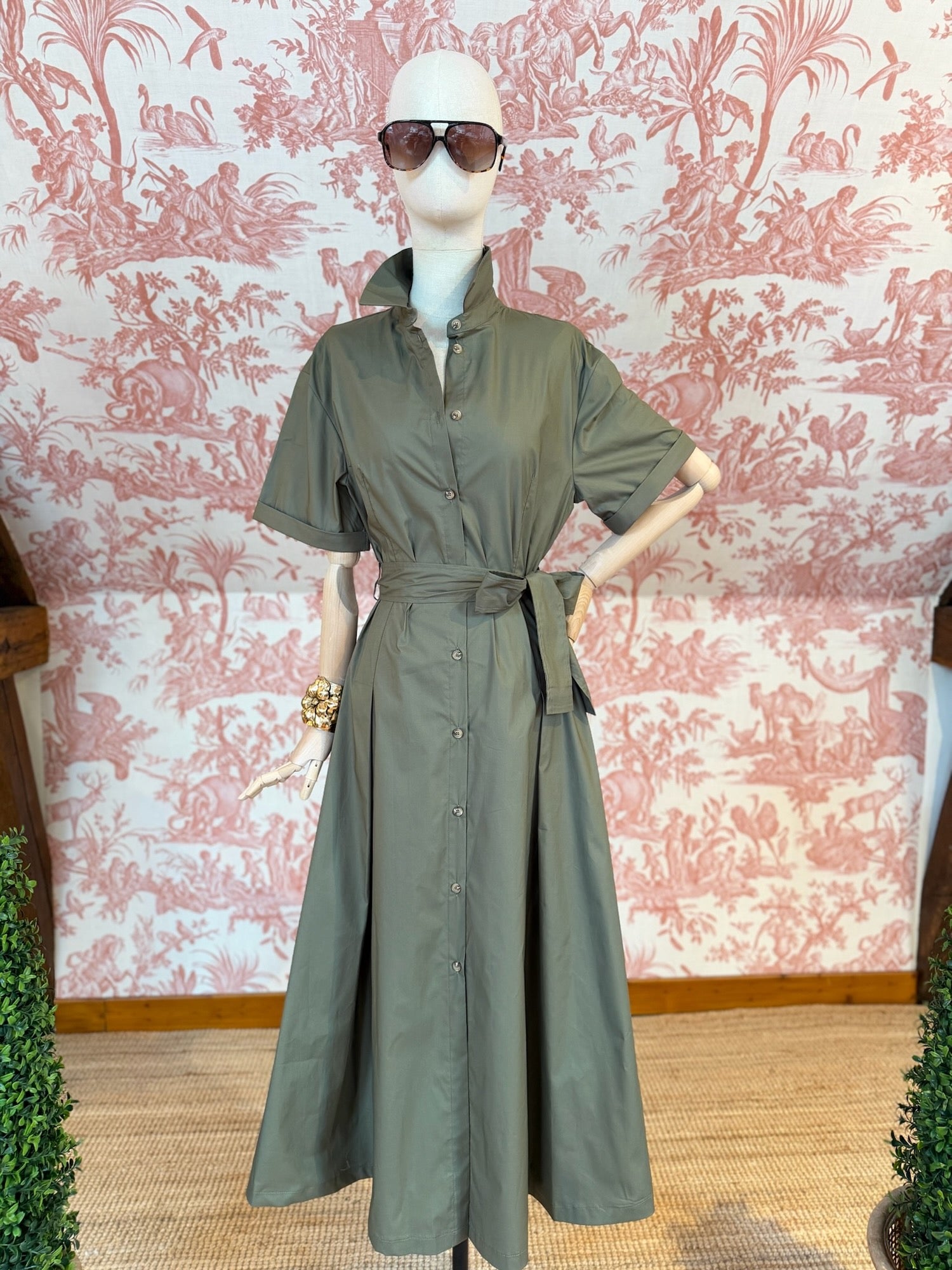 Military shirt dress