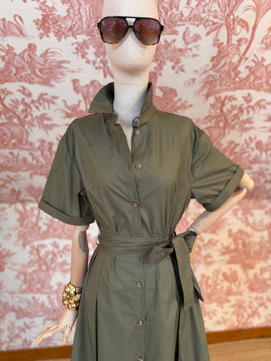 Military shirt dress