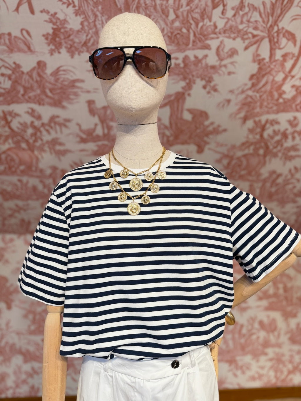 Maxi T-shirt righe blu