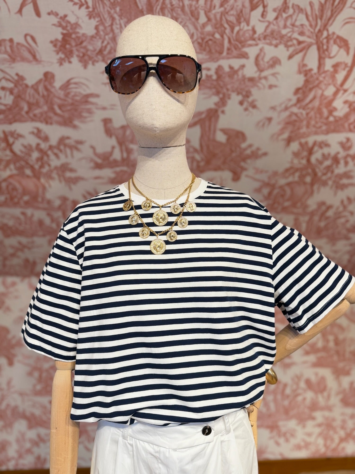 Maxi T-shirt righe blu