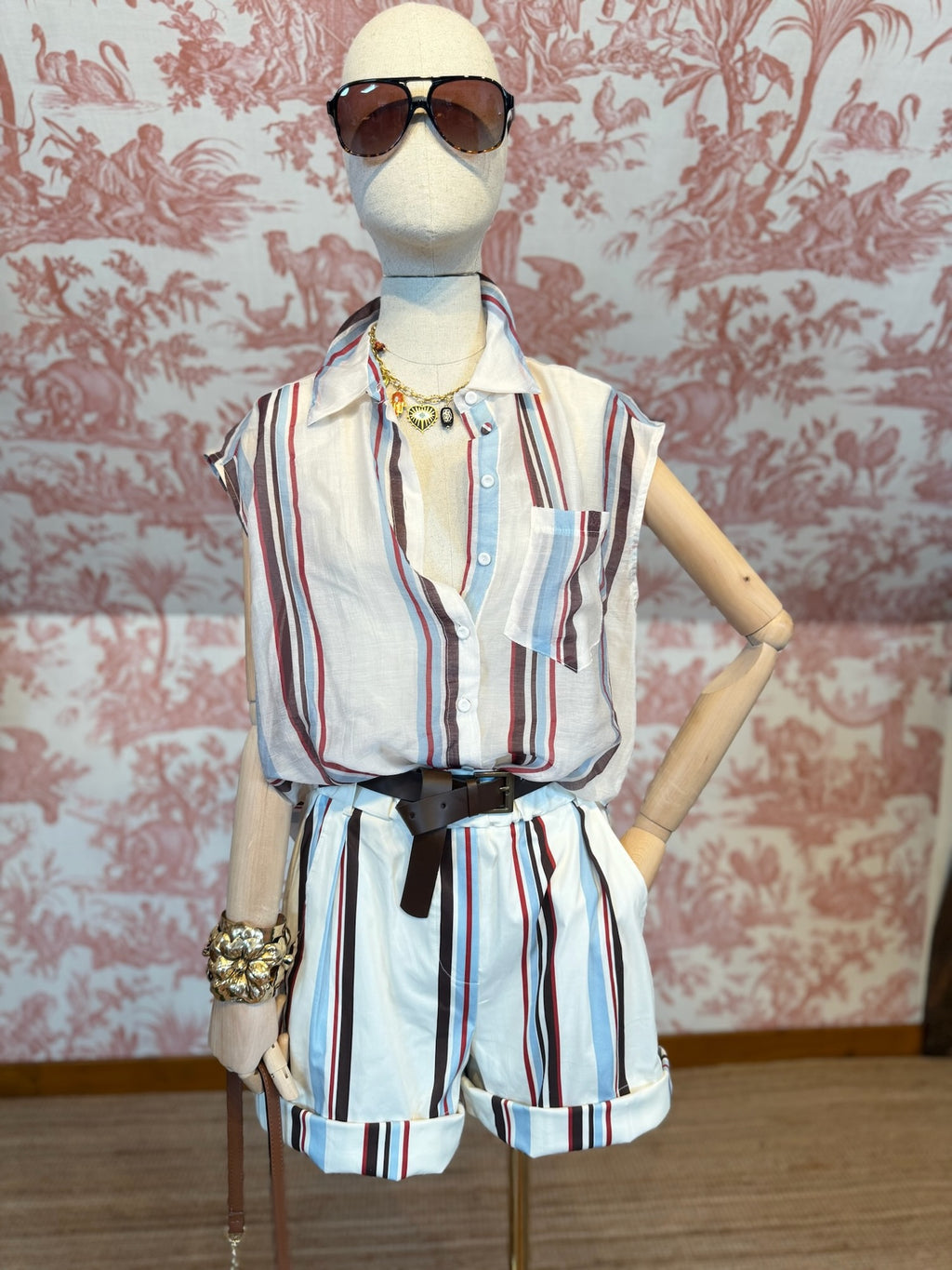 Blusa mussola righe