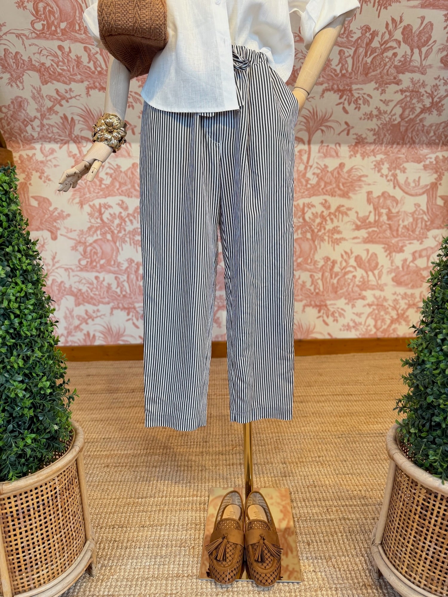 Pantalone righe nere