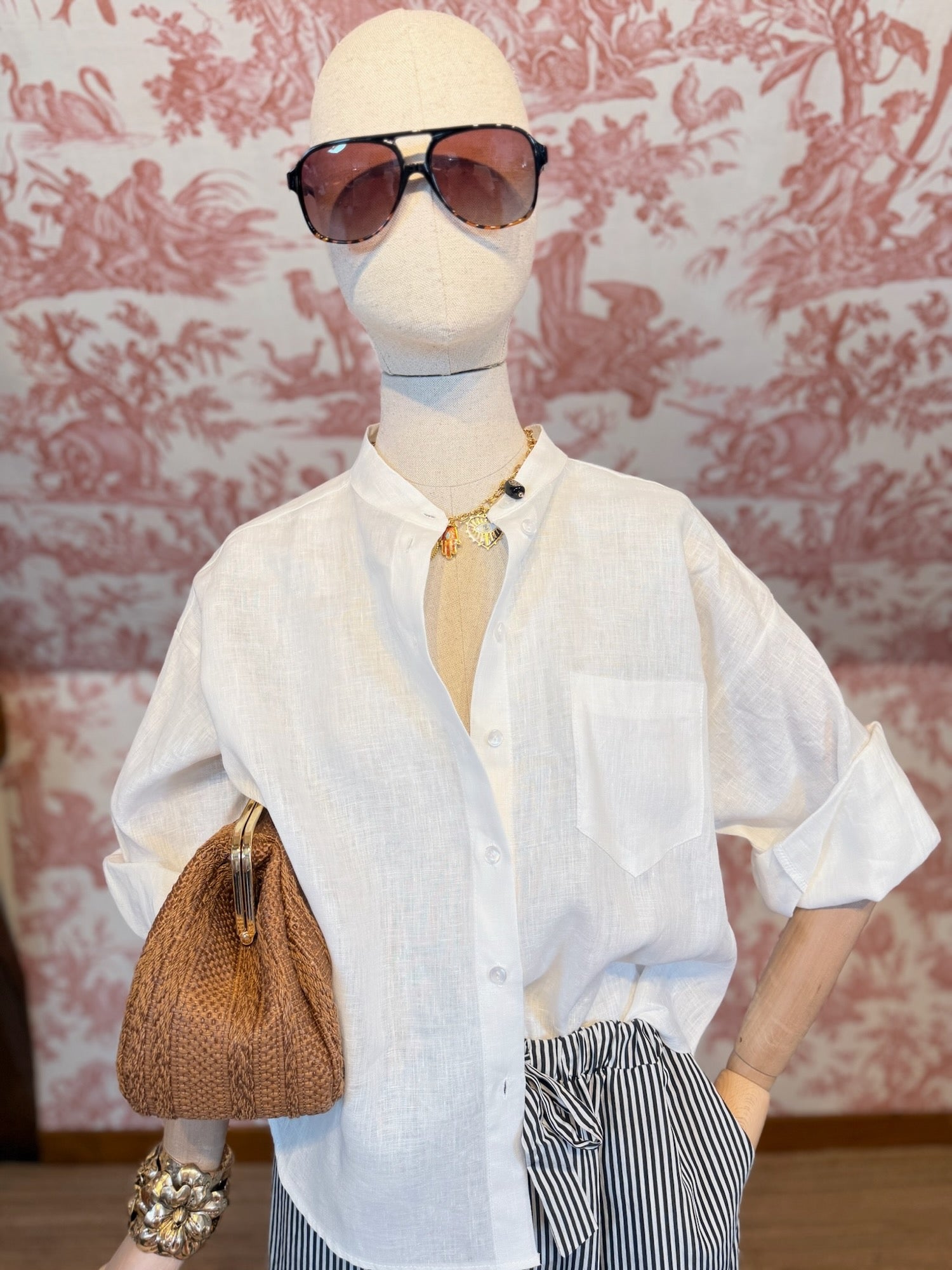 Camicia coreana puro lino