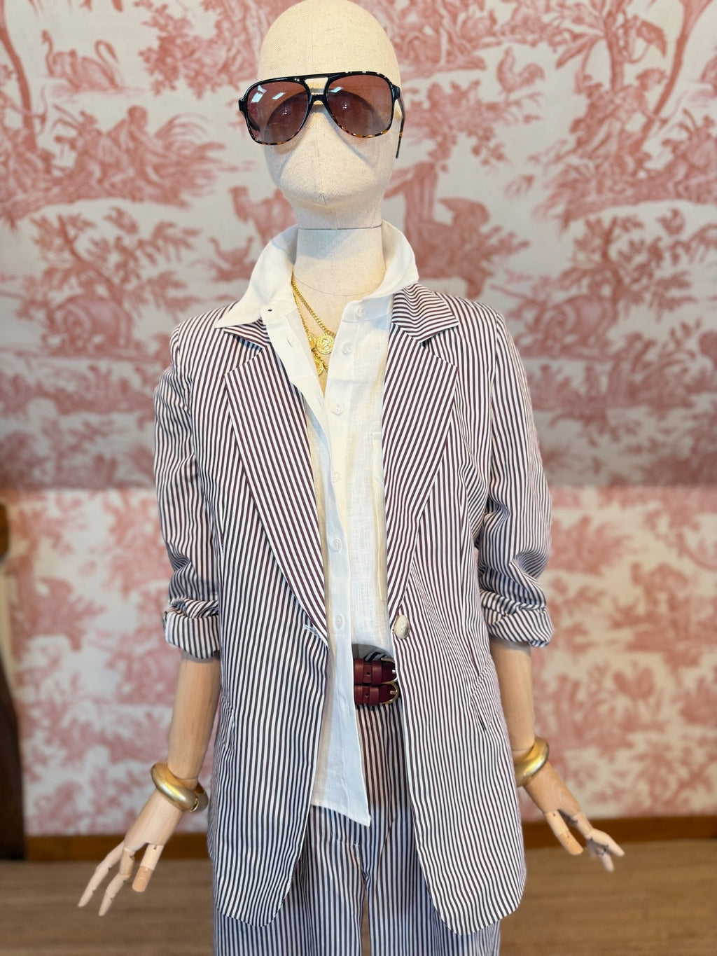 Blazer a righe bordeaux