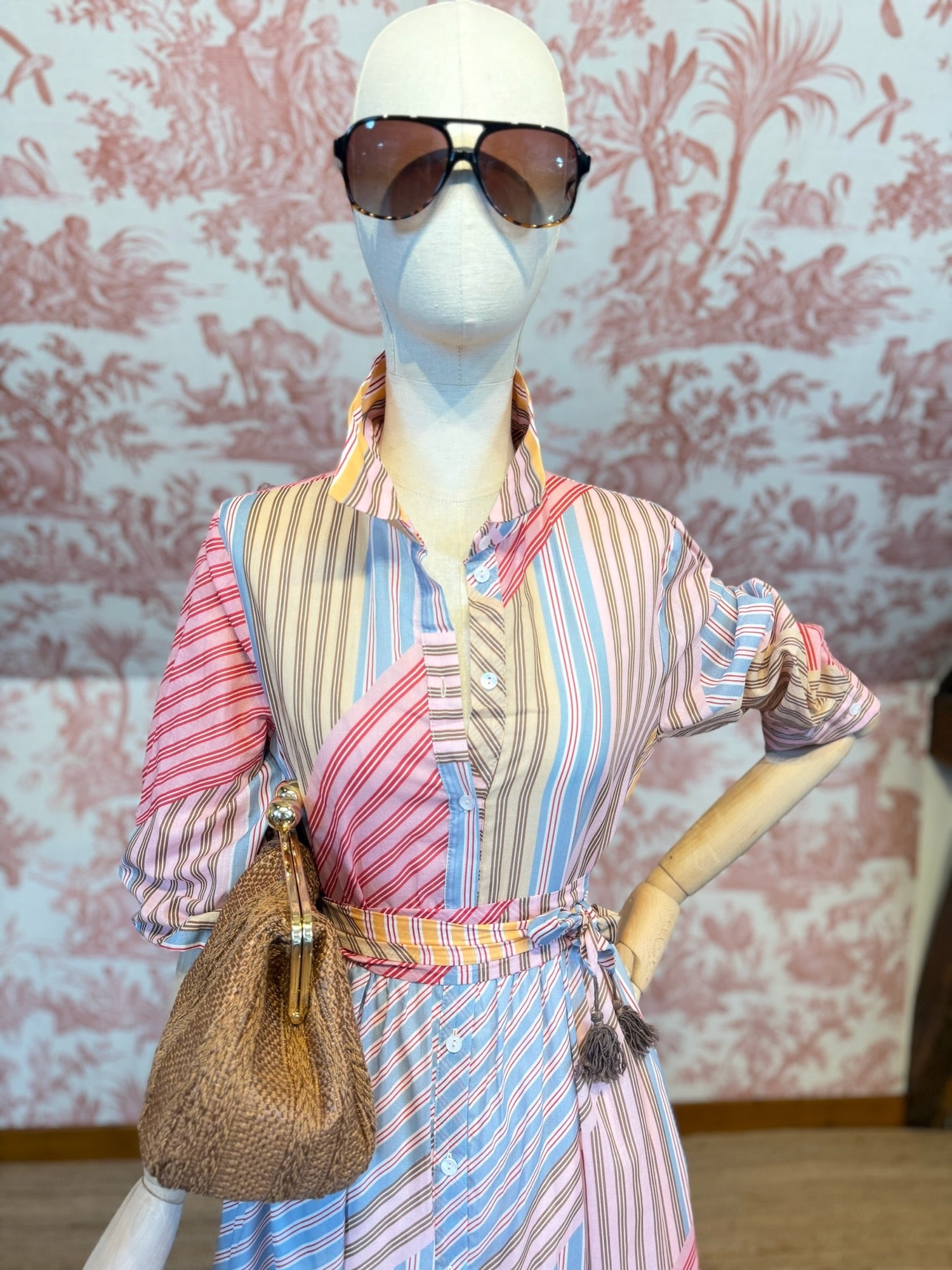 Striped muslin blouse