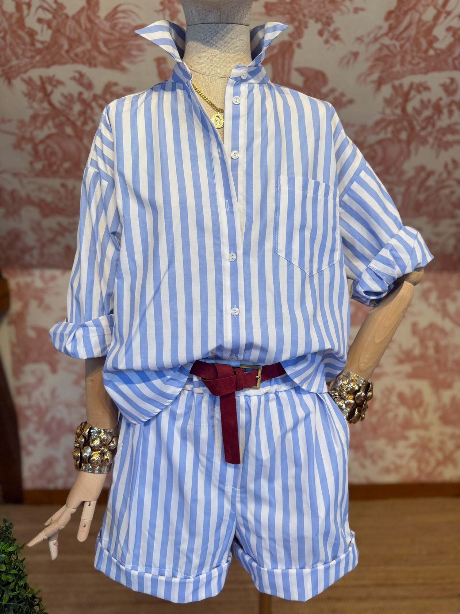 Camicia righe azzurre