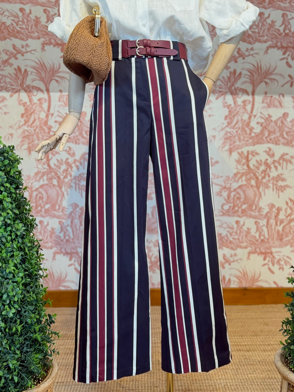 Pantalone blu righe