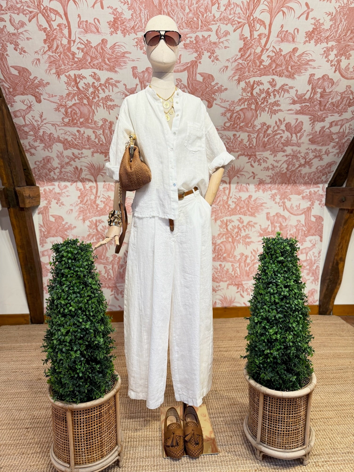 Pantalone barrel lino