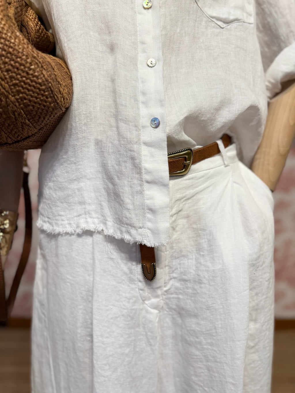 Camicia lino tinto in capo