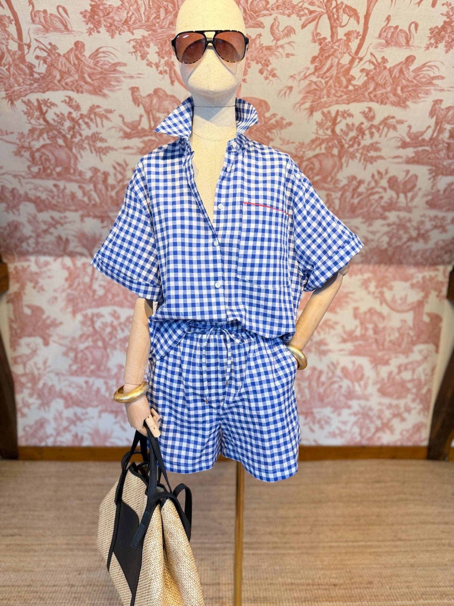 Completo Vichy blu