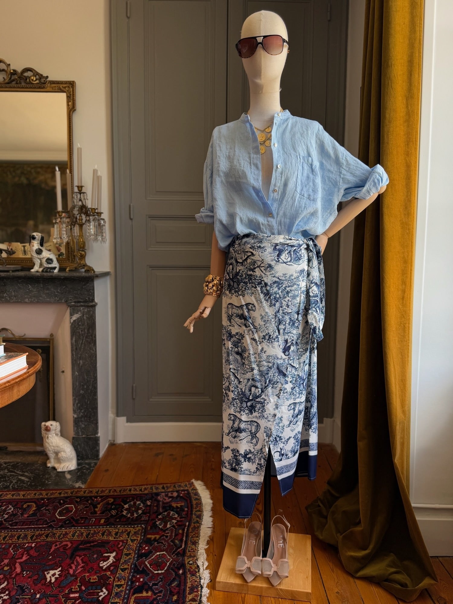 Camicia lino azzurra