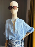 Camicia lino azzurra