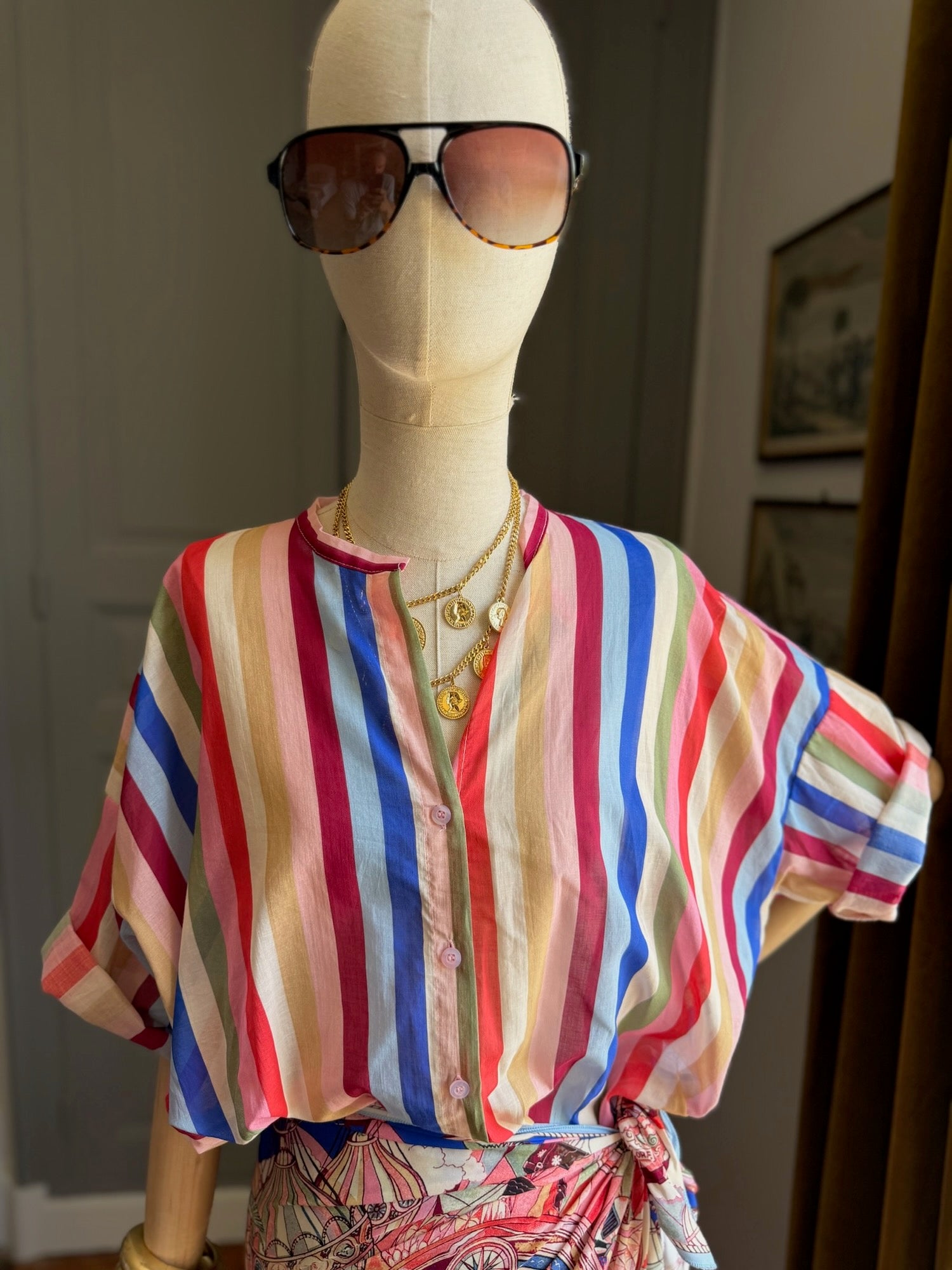 Camicia mussola multicolor