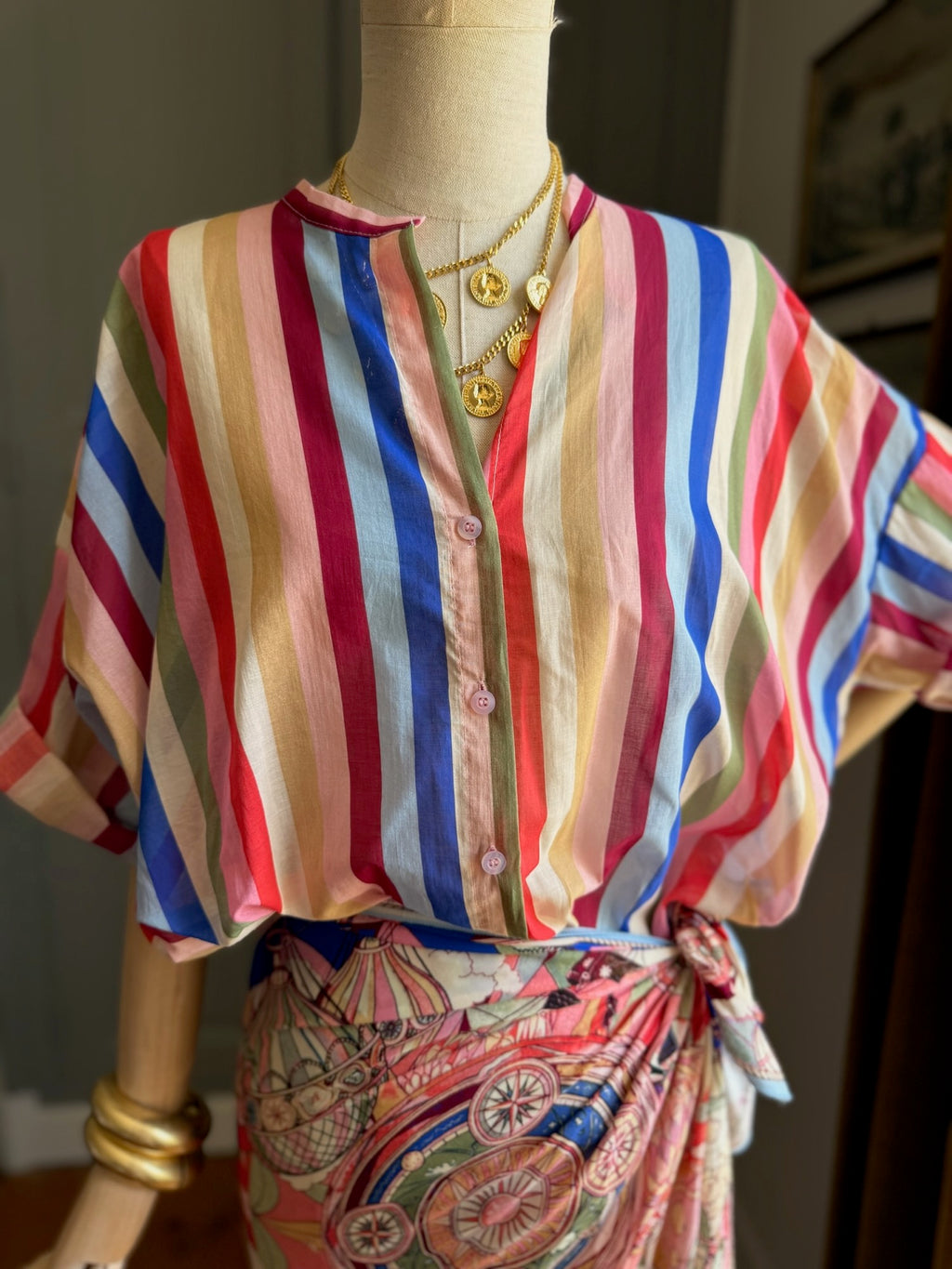 Camicia mussola multicolor