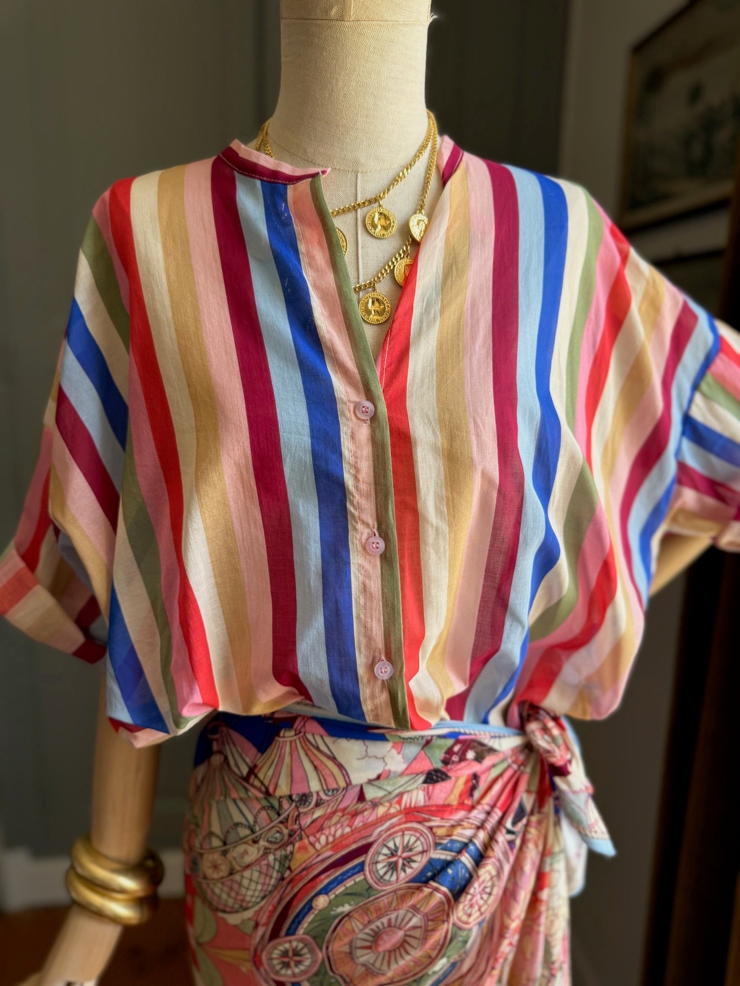 Camicia mussola multicolor