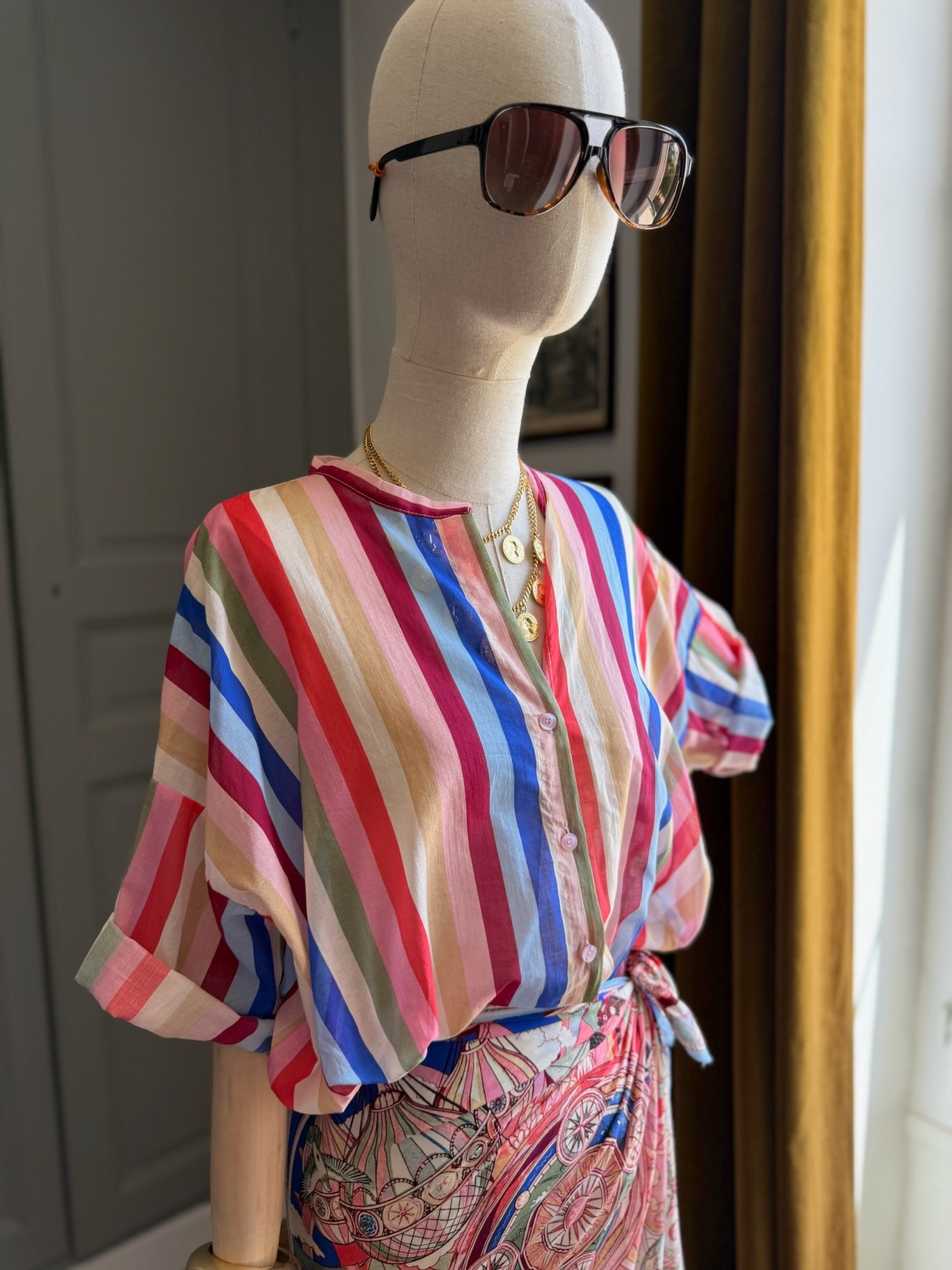 Camicia mussola multicolor