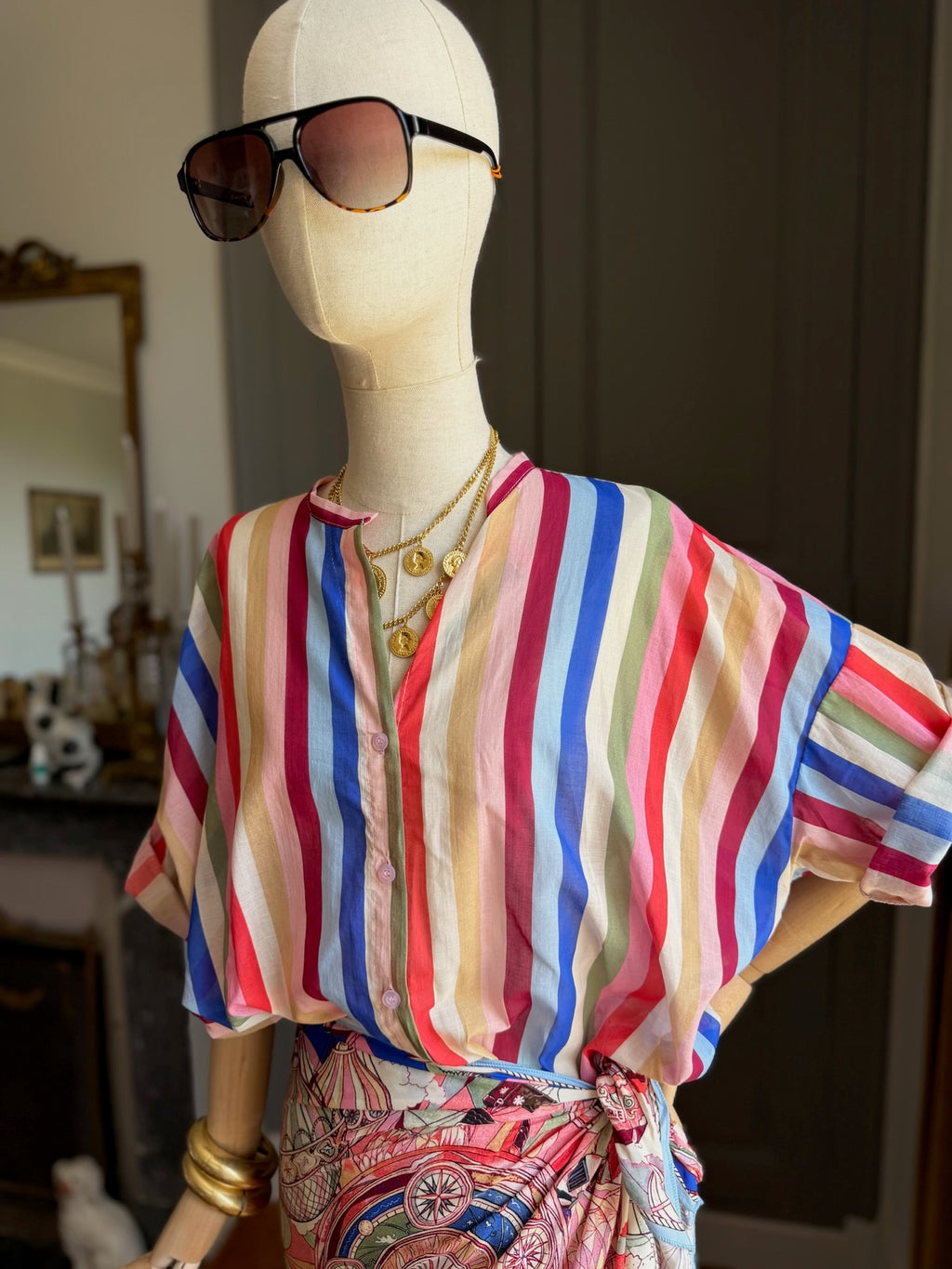 Camicia mussola multicolor