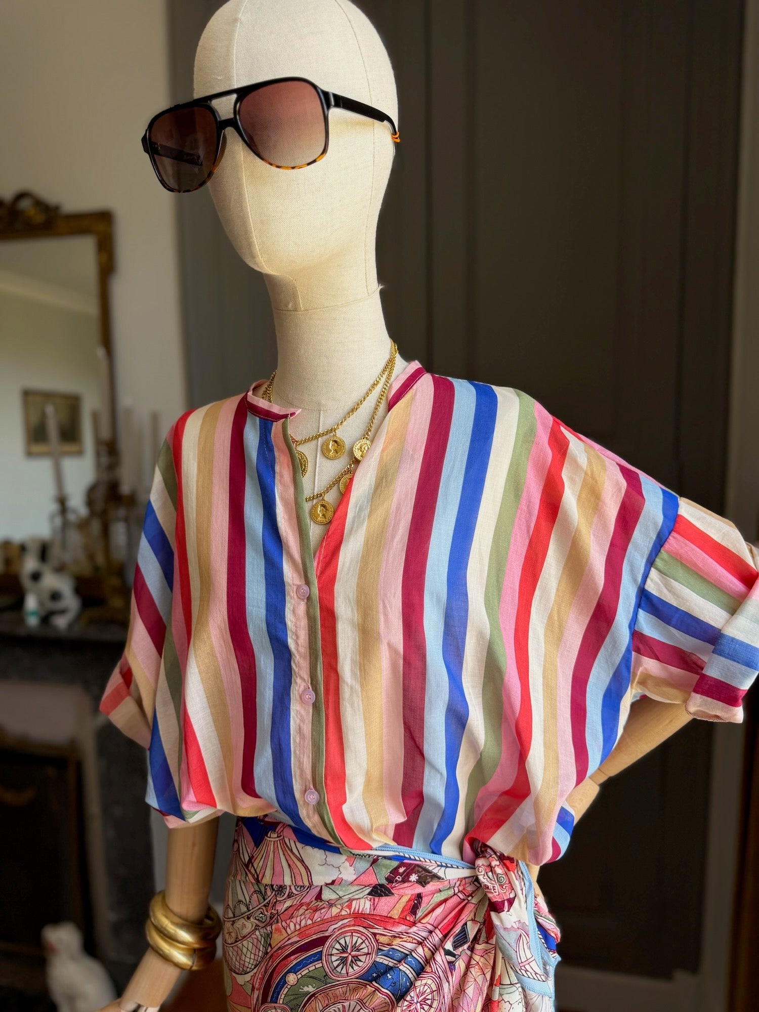 Camicia mussola multicolor