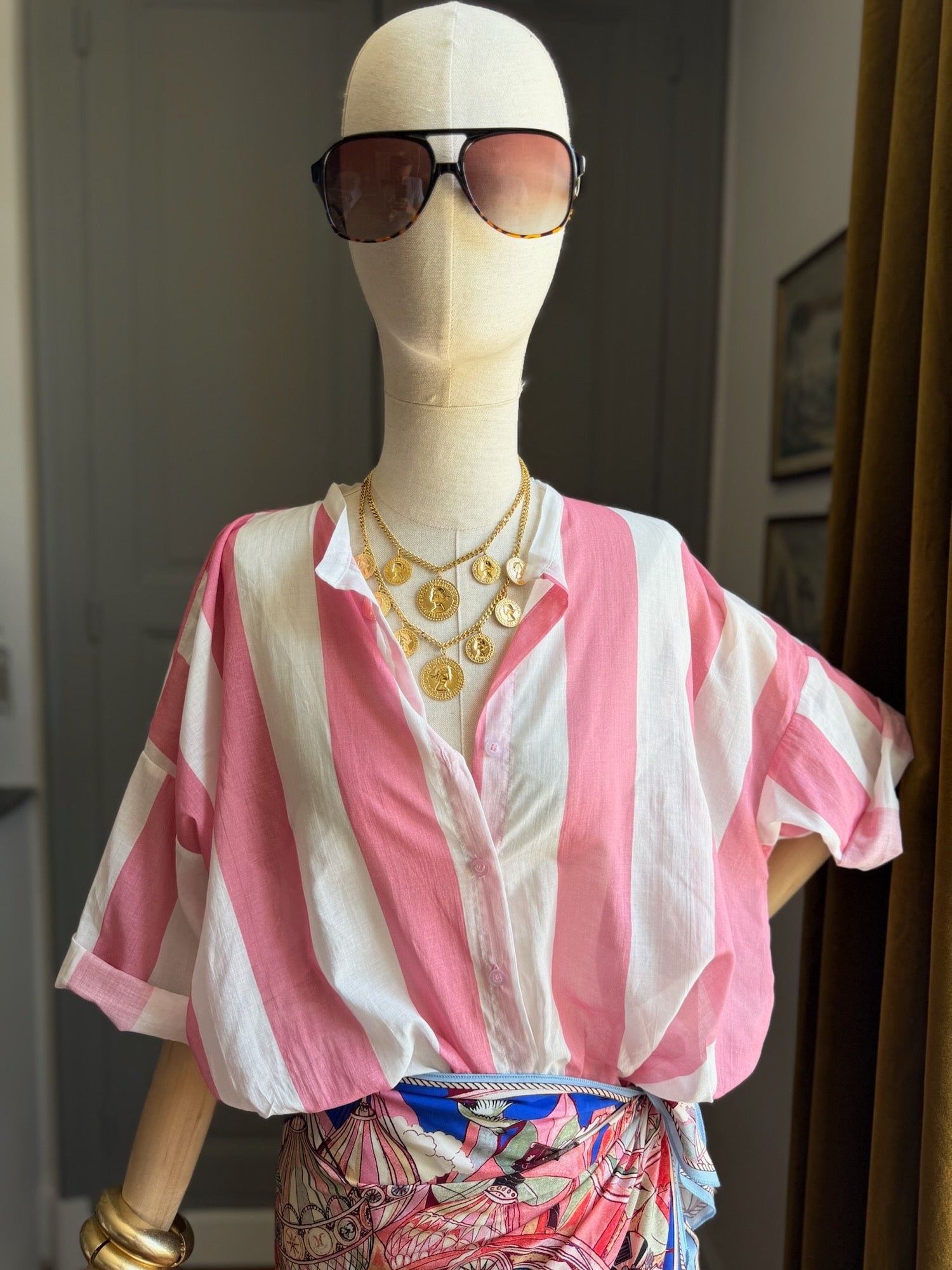 Camicia mussola righe larghe