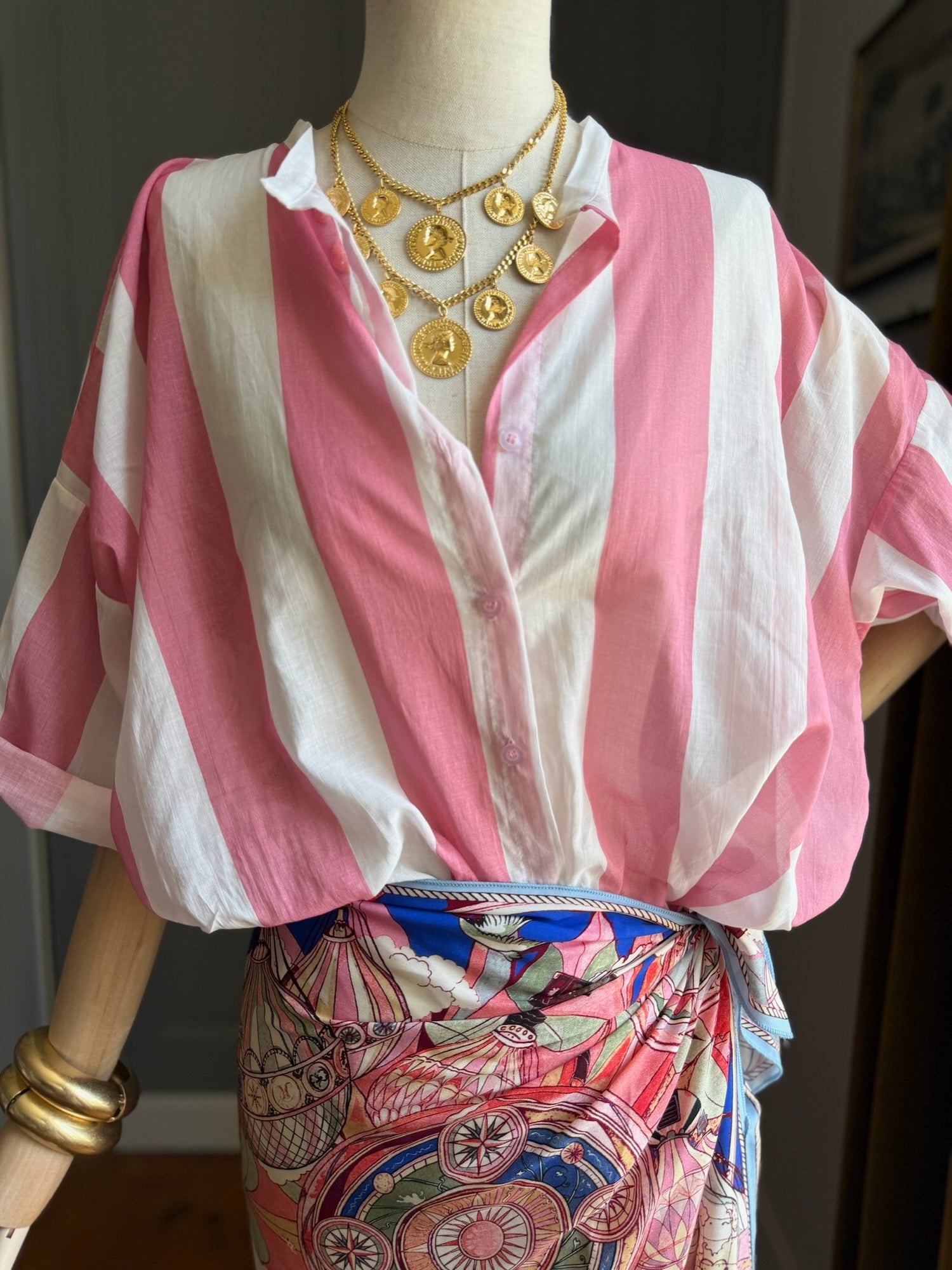 Camicia mussola righe larghe
