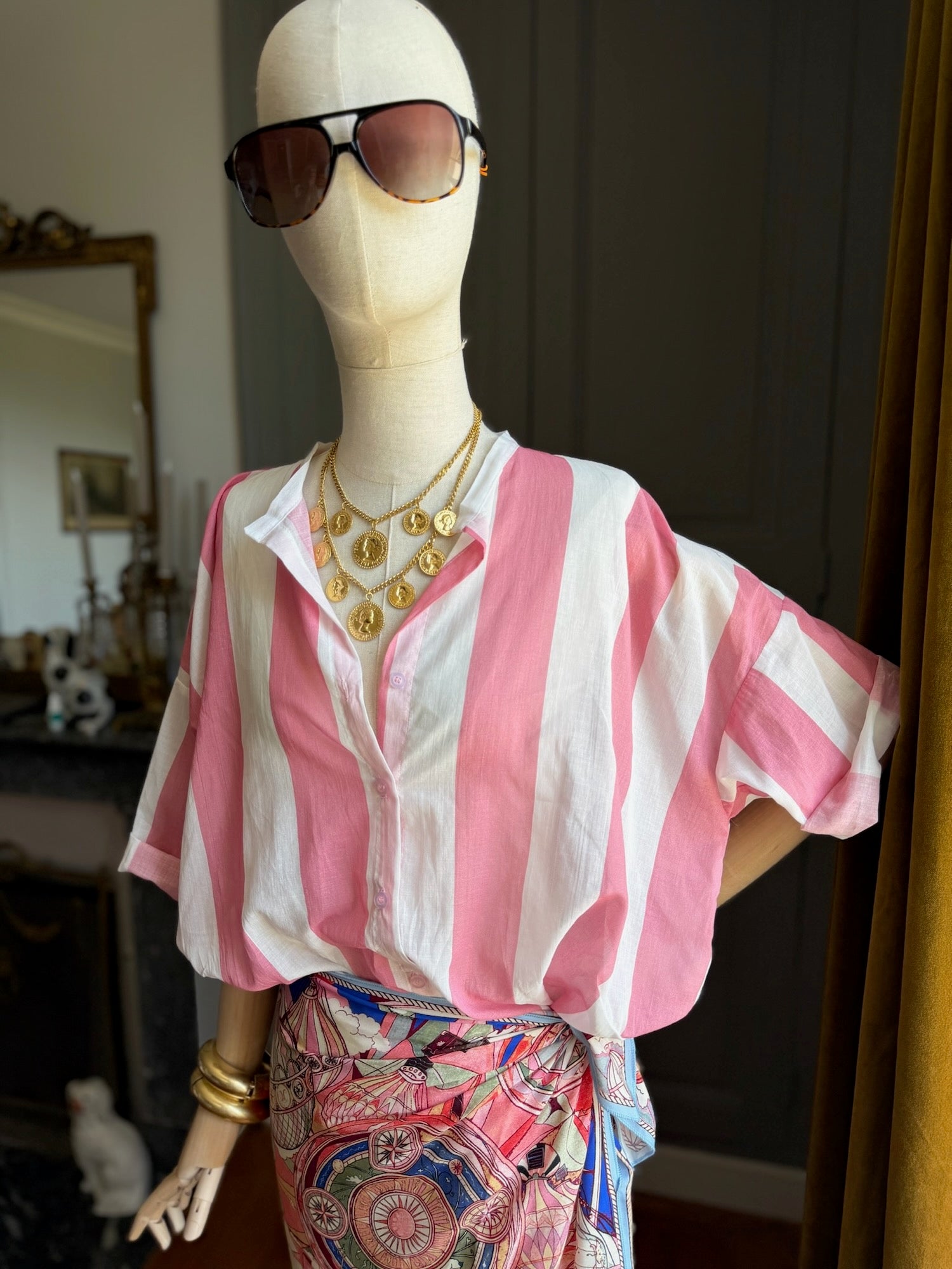 Camicia mussola righe larghe