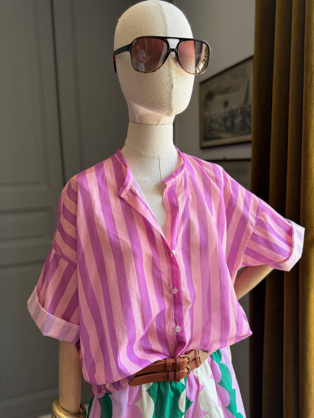 Camicia mussola righe