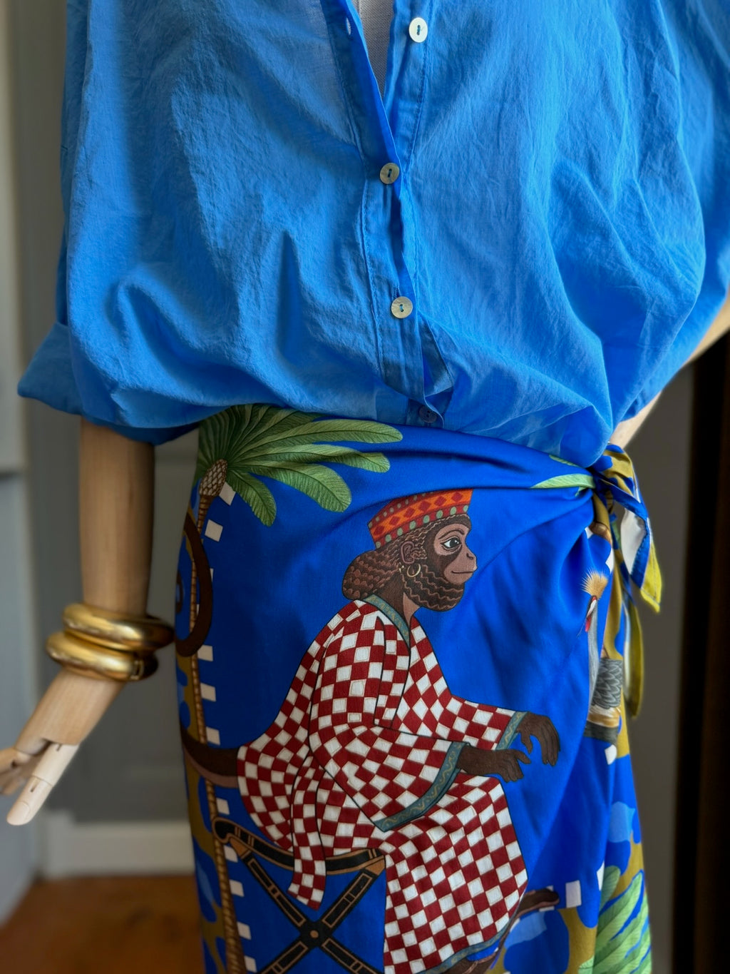 Camicia mussola blu
